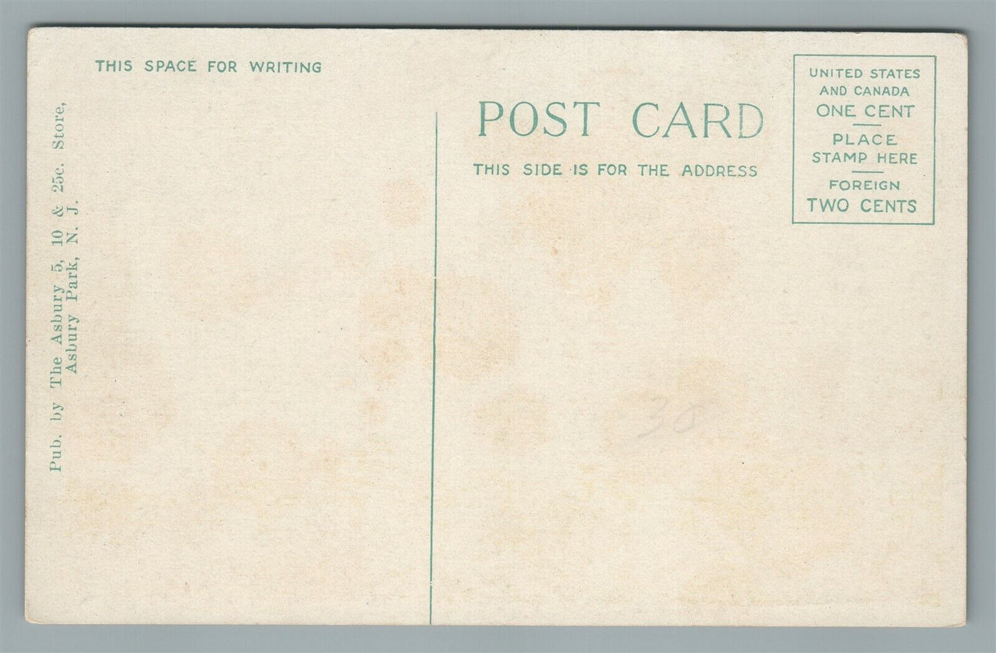 ASBURY PARK NJ FIRST AVENUE ANTIQUE POSTCARD