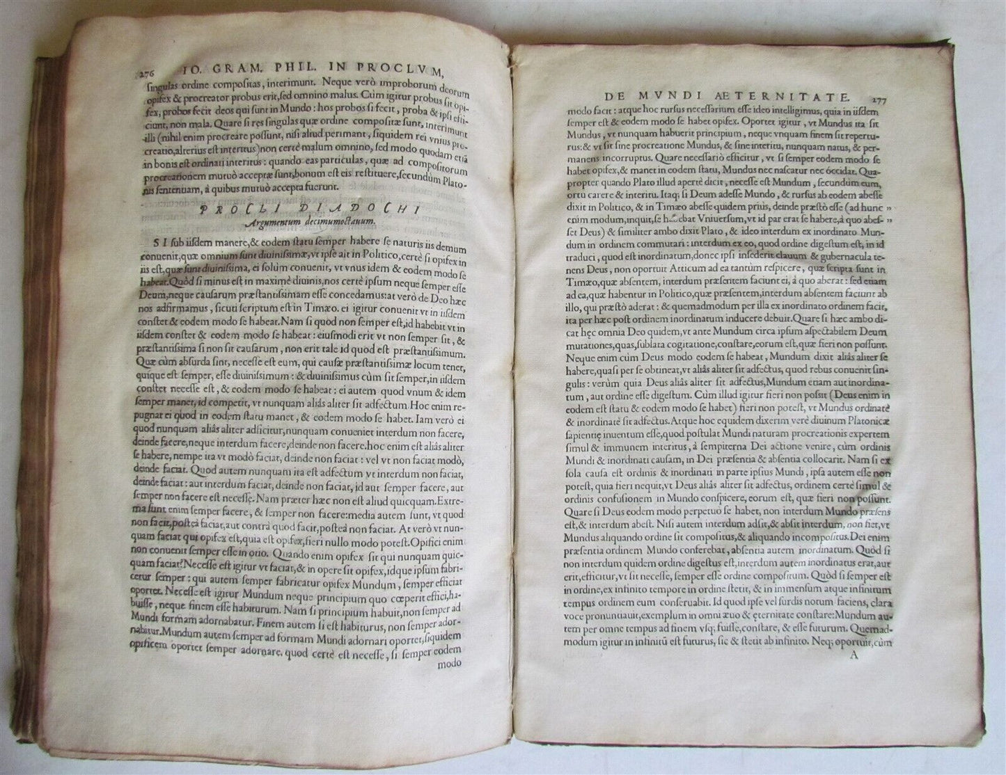 1557 PHILOSOPHY by Philoponus Joannes Grammaticus ANTIQUE FOLIO vellum bound