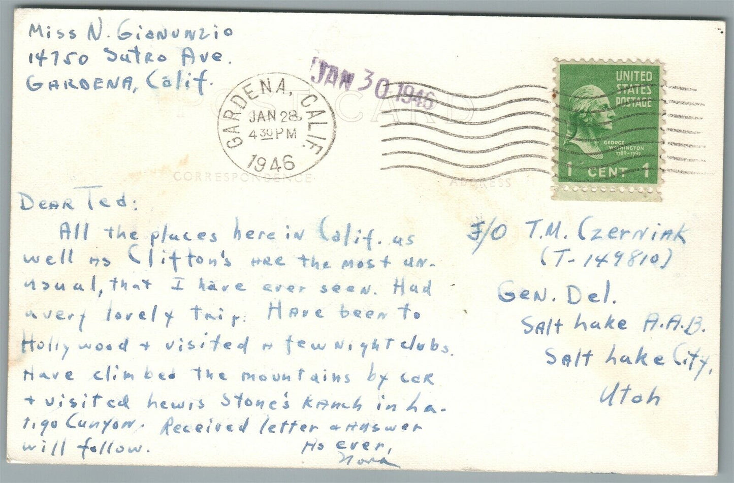 CLIFTON'S PACIFIC SEA CAFE CA AMERICAN SAILORS VINTAGE REAL PHOTO POSTCARD RPPC