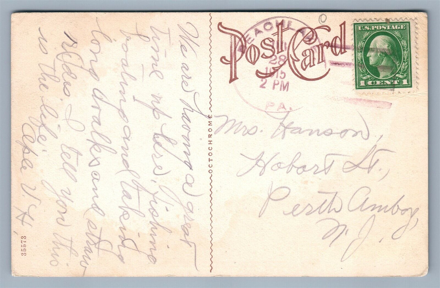 BEACH LAKE PA SCENE ANTIQUE POSTCARD