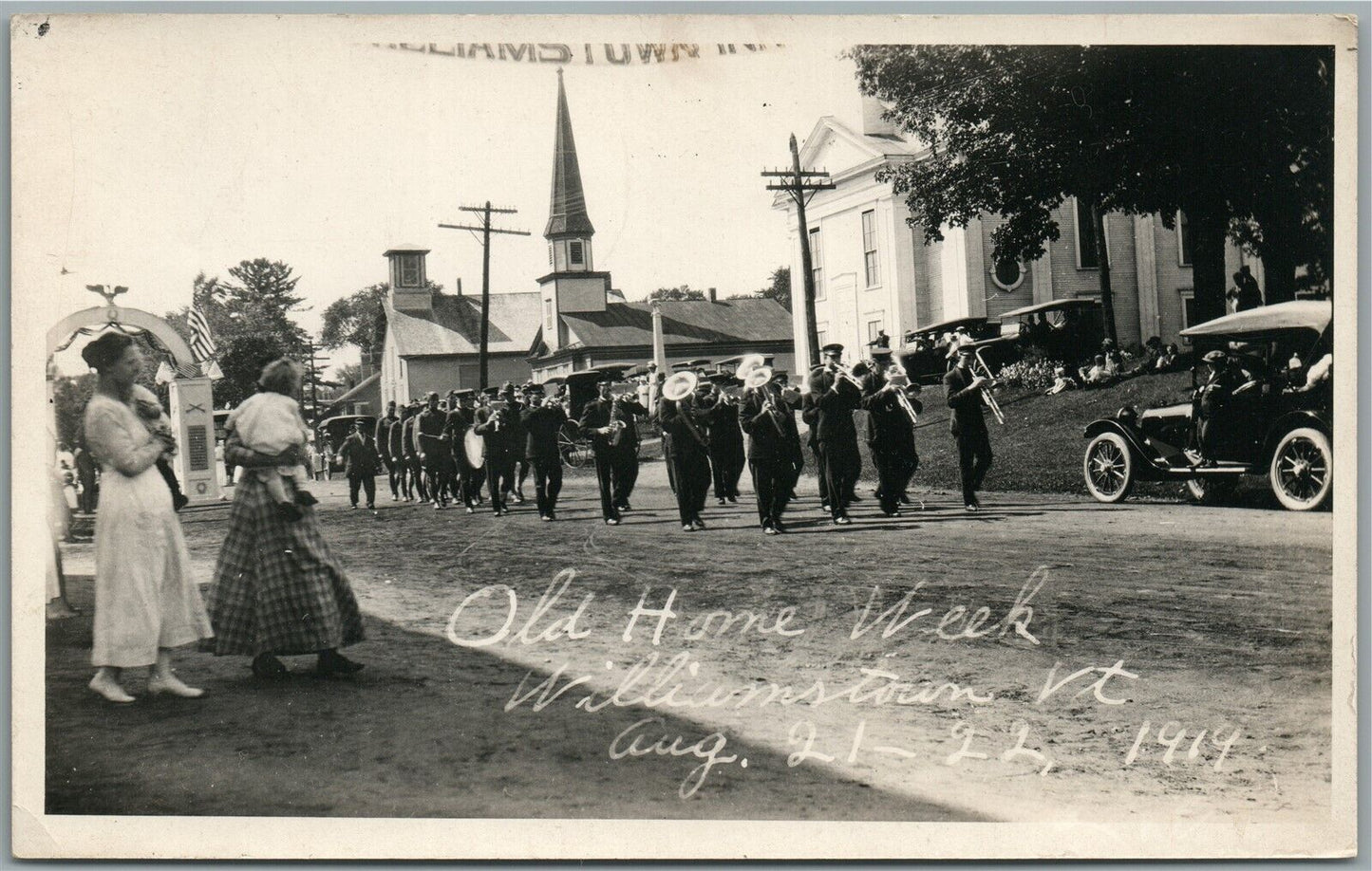 WILLIAMSTOWN VT OLD HOME WEEK 1919 ANTIQUE REAL PHOTO POSTCARD RPPC