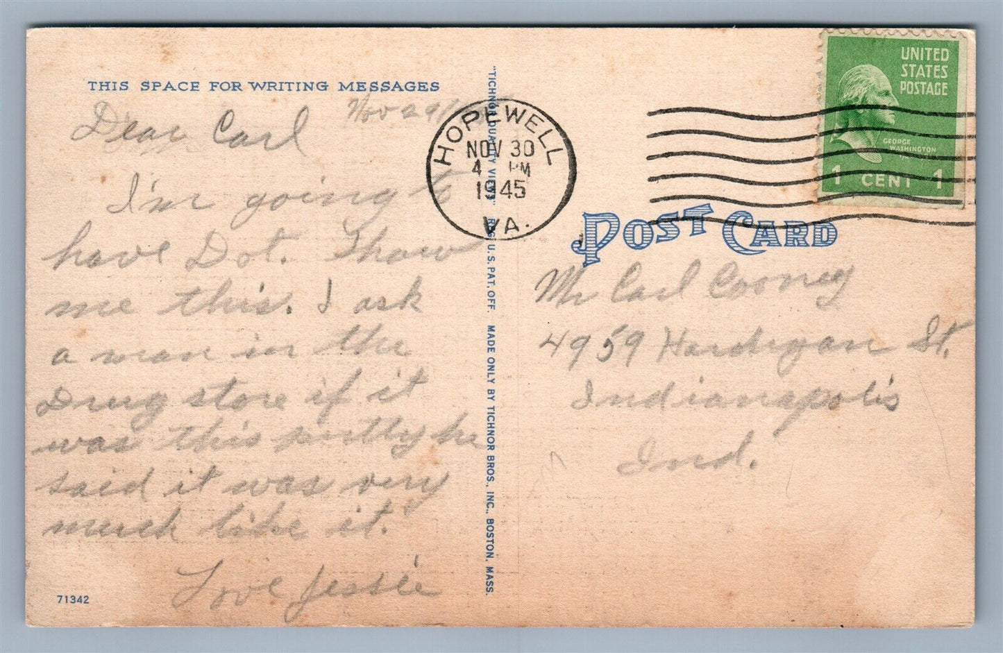 HOPEWELL VA JORDAN POINT LIGHTHOUSE VINTAGE POSTCARD