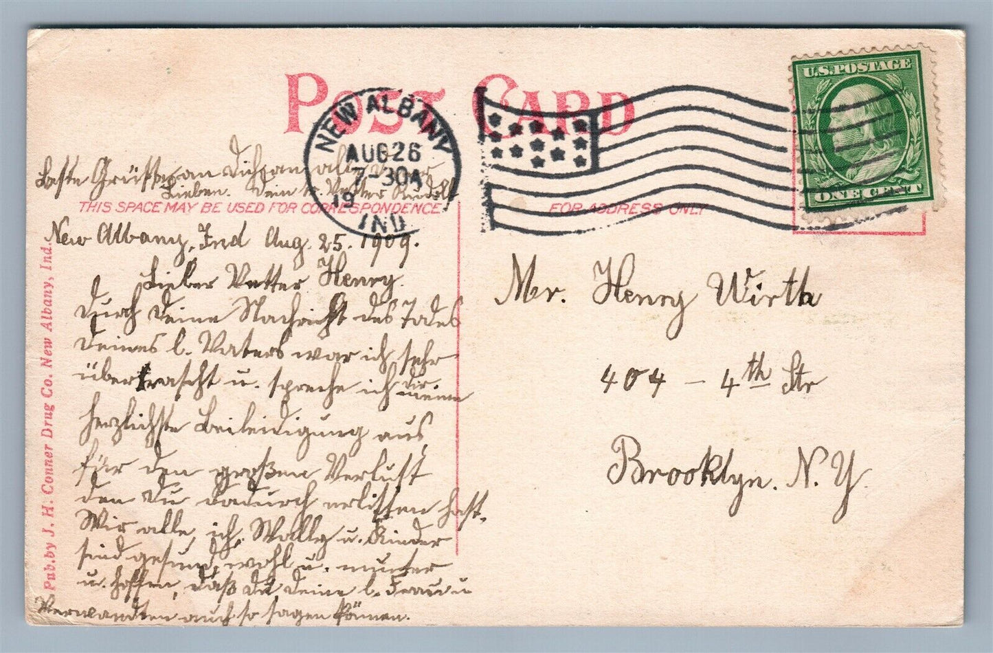 NEW ALBANY IND WATER TOWER & RESERVOIRS ANTIQUE POSTCARD