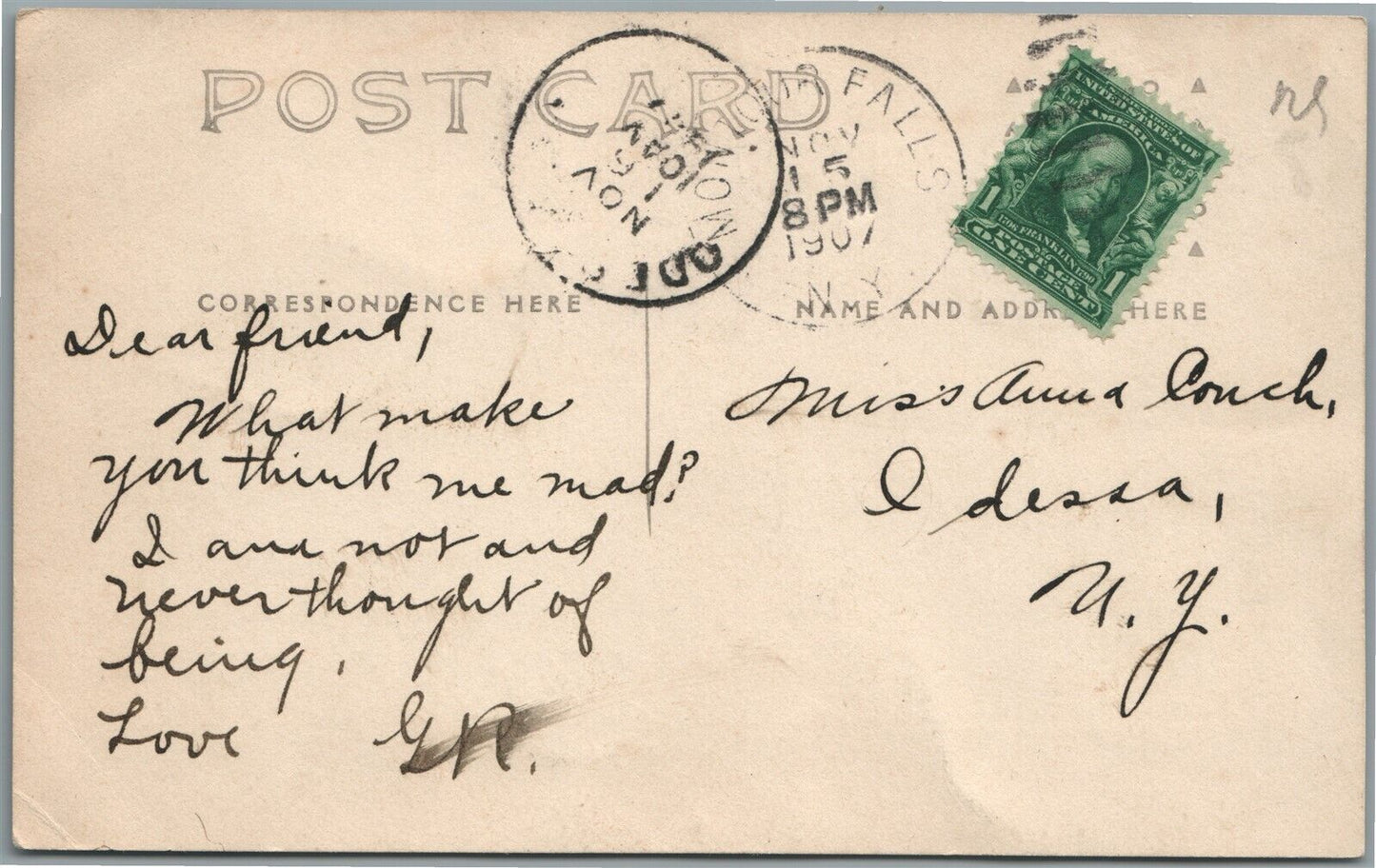 MONTOUR FALLS NY BAPTIST CHURCH ANTIQUE REAL PHOTO POSTCARD RPPC