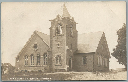 EDIE PA CASEBEER LUTHERAN CHURCH ANTIQUE REAL PHOTO POSTCARD RPPC