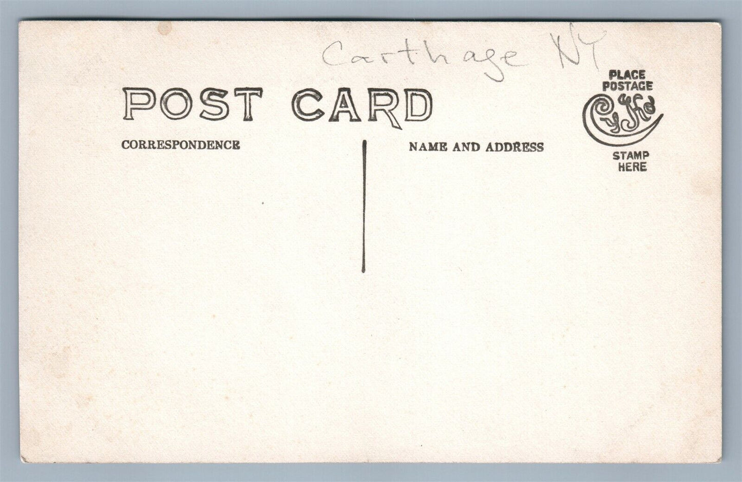 CARTHAGE NY HIGH SCHOOL ANTIQUE REAL PHOTO POSTCARD RPPC