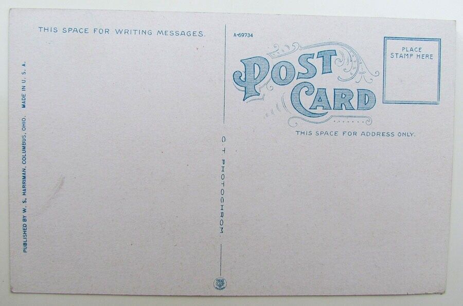 VINTAGE POSTCARD VIEW FROM STATE CAPITOL DOME COLUMBUS OHIO trolley railway