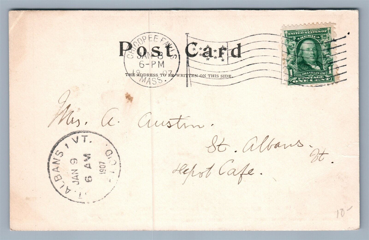 HOLYOKE MA 1906 BIG FIRE FIGHTING ANTIQUE POSTCARD