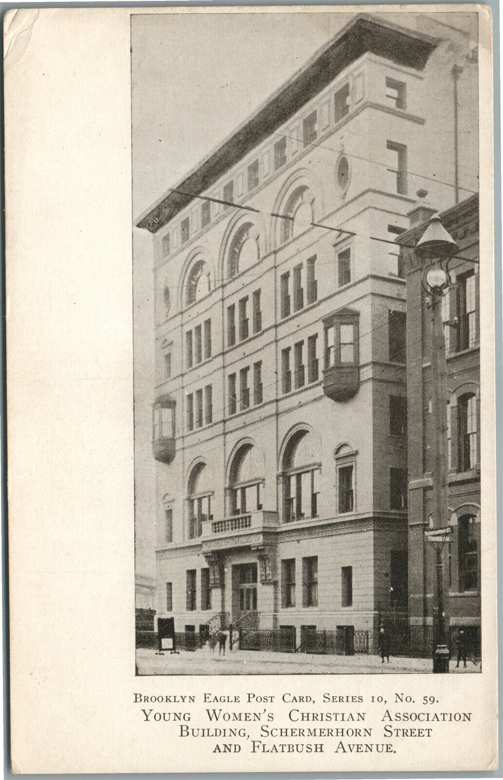 BROOKLYN NY YOUNG WOMEN'S CHRISTIAN ASSOCIATION BUILDING ANTIQUE POSTCARD