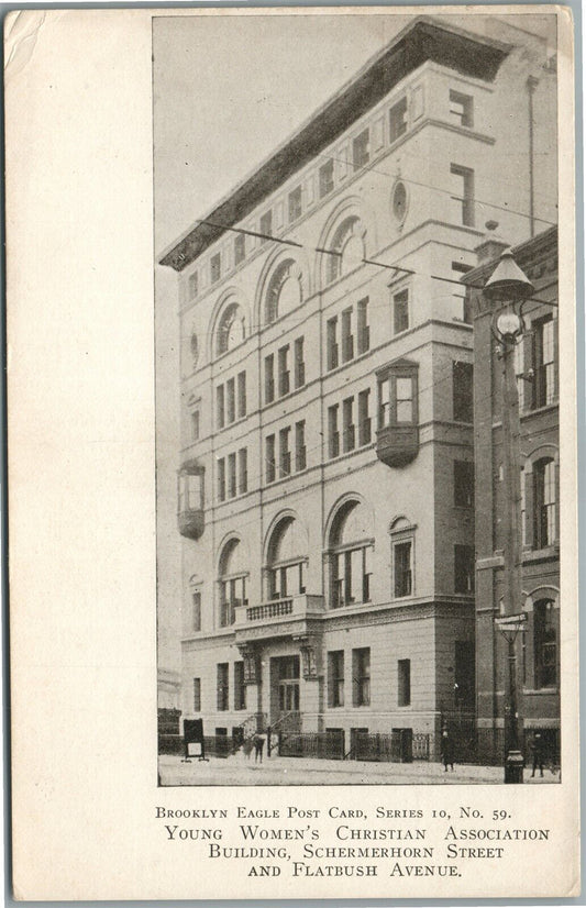 BROOKLYN NY YOUNG WOMEN'S CHRISTIAN ASSOCIATION BUILDING ANTIQUE POSTCARD