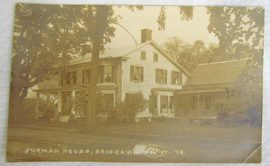 FURMAN HOUSE BRIDGEWATER VT RPPC VINTAGE REAL PHOTO POSTCARD