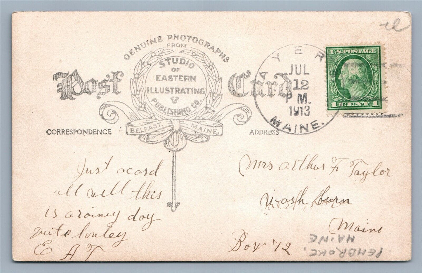 WEST PEMBROKE ME VIEW ANTIQUE REAL PHOTO POSTCARD RPPC