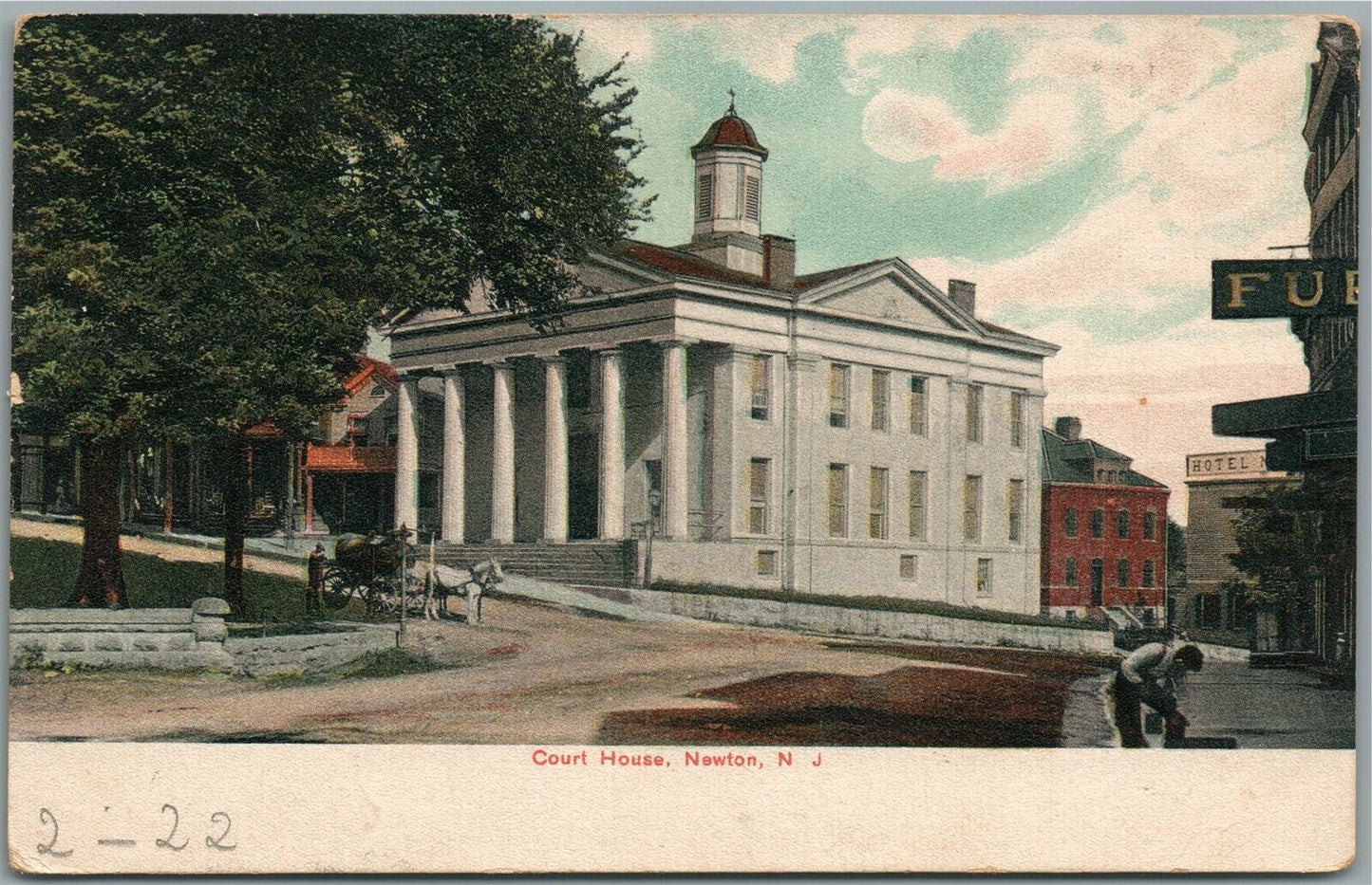 NEWTON NJ COURT HOUSE ANTIQUE POSTCARD
