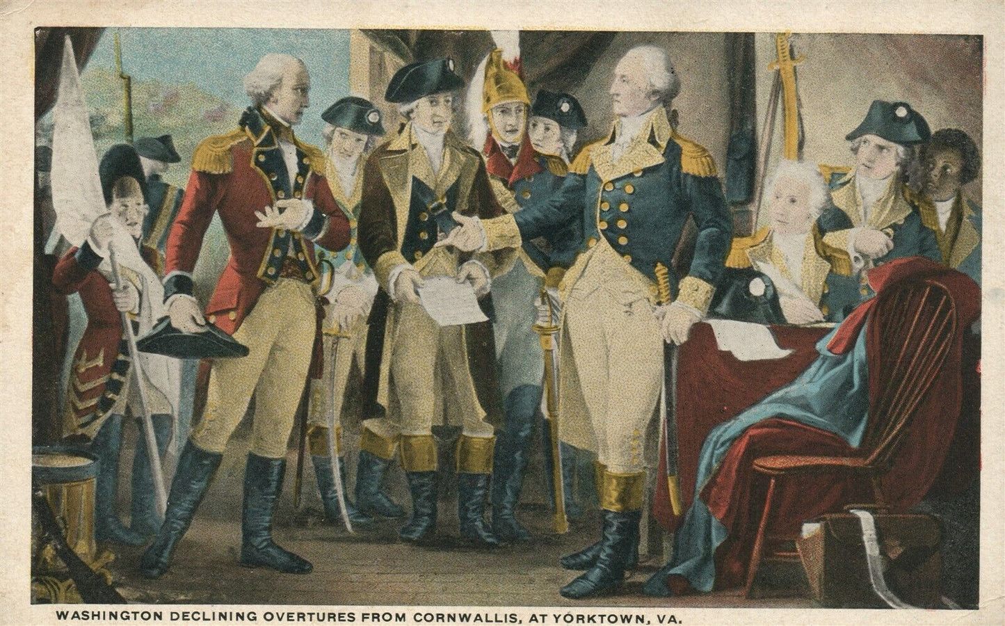WASHINGTON IN YORKTOWN VA ANTIQUE PATRIOTIC POSTCARD
