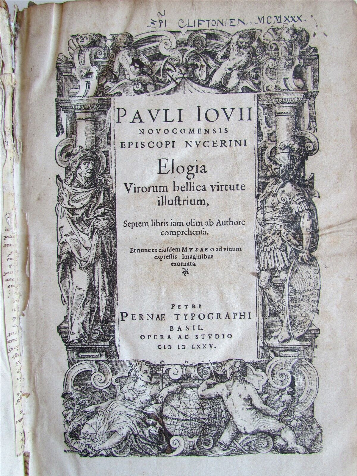 1575-1577 ELOGIA VIRORUM BELLICA VIRTUTE by Paolo Giovio ILLUSTRATED antique