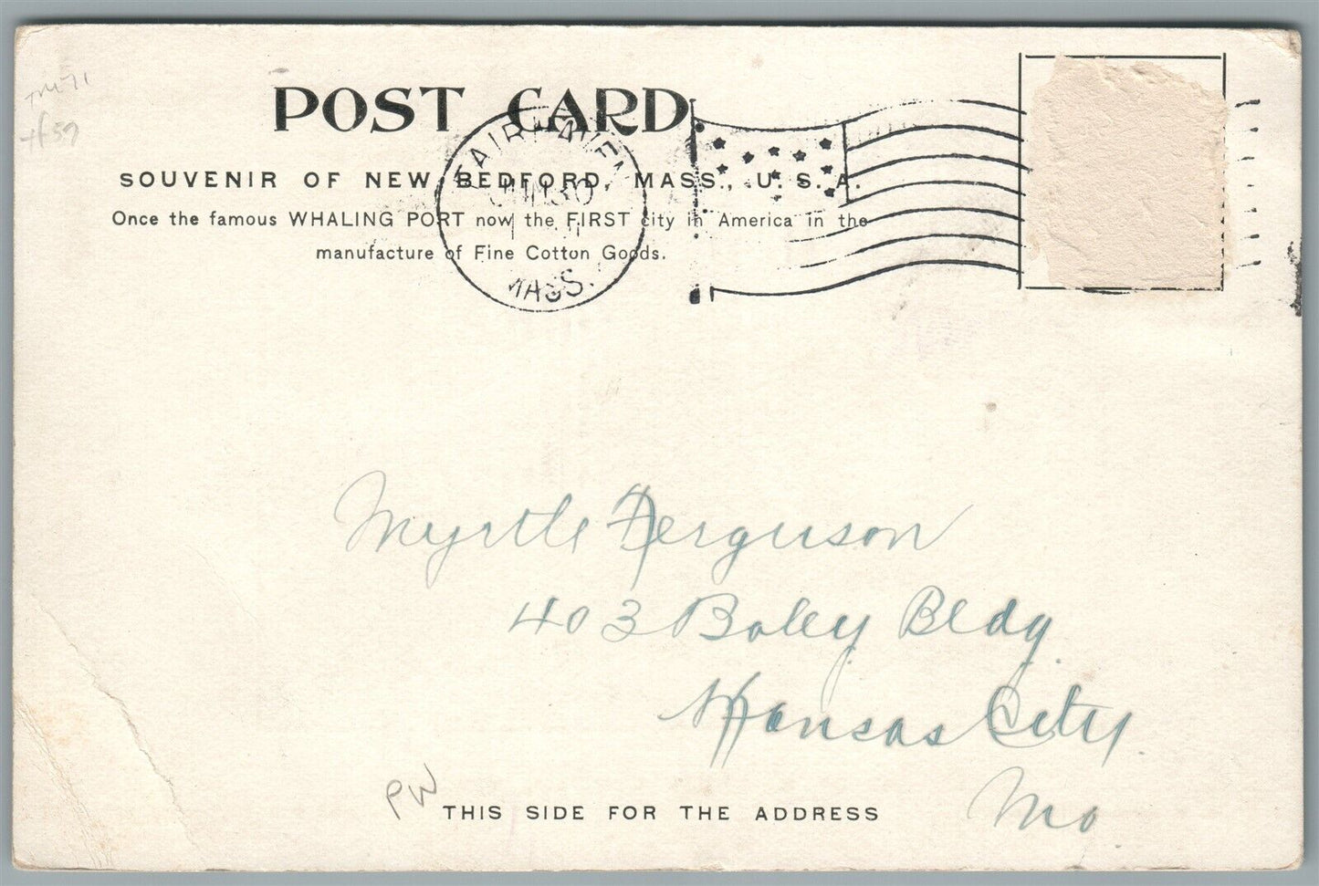 NONQUITT MA STUDIO of R. SWAIN GIFFORD ANTIQUE POSTCARD