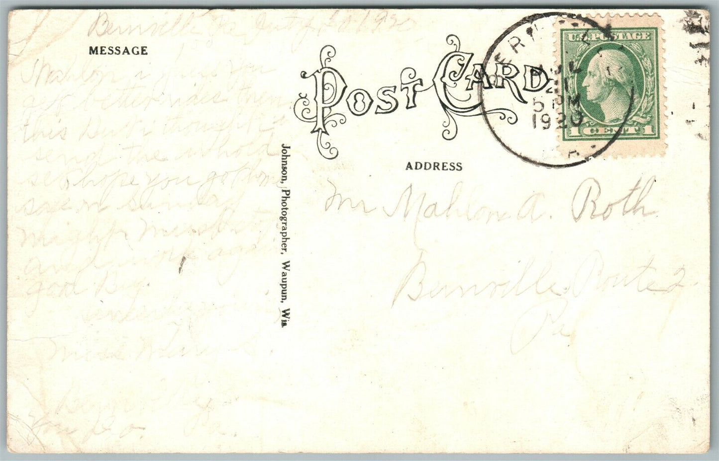 BERNVILLE PA PHOTOMONTAGE 1920 ANTIQUE POSTCARD collage montage