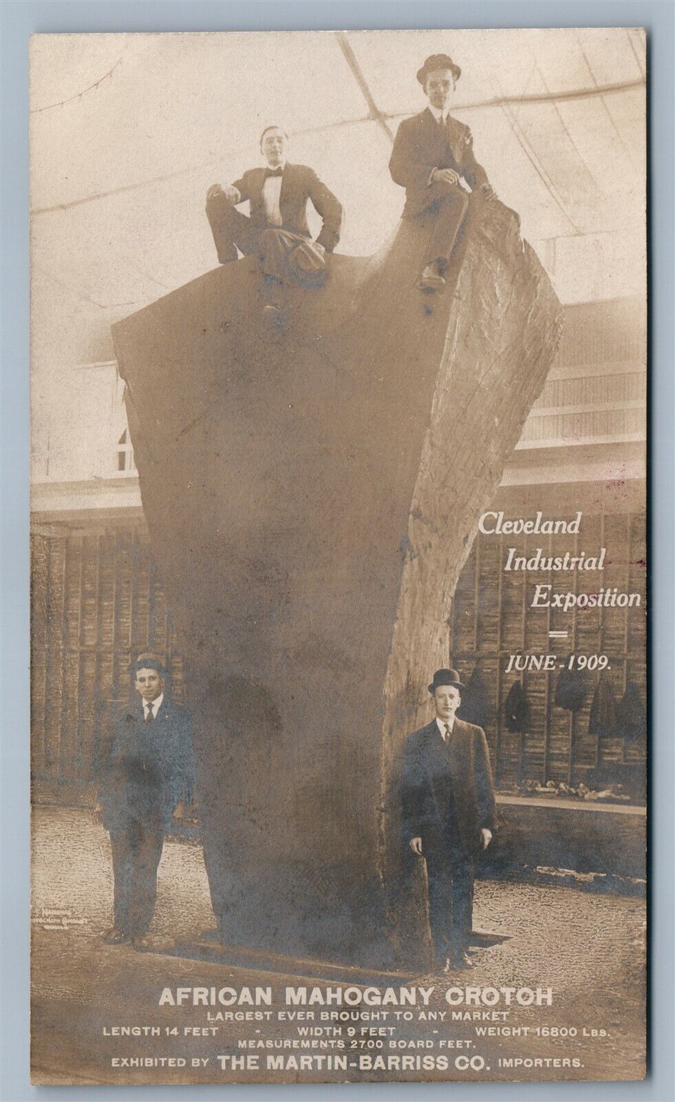 CLEVELAND OH INDUSTRIAL EXPO AFRICAN CROTON ANTIQUE REAL PHOTO POSTCARD RPPC