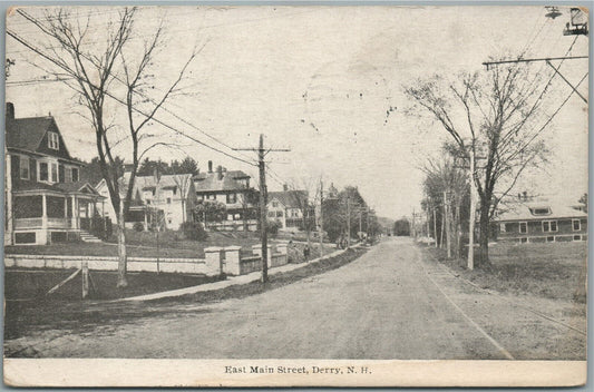 DERRY NH EAST MAIN STREET ANTIQUE POSTCARD