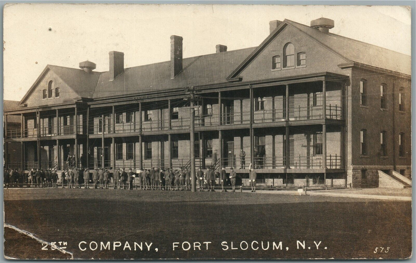 FORT SLOCUM NY 25th COMPANY ANTIQUE REAL PHOTO POSTCARD RPPC