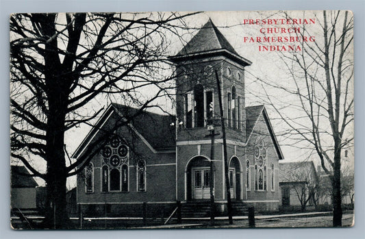 FARMERSBURG IN PRESBYTERIAN CHURCH ANTIQUE POSTCARD