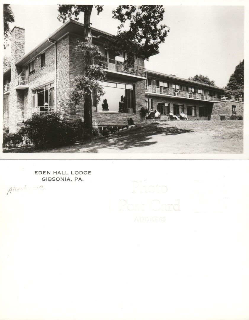 GIBSONIA PA EDEN HALL LODGE CHATHAM UNIVERSITY VINTAGE RPPC REAL PHOTO POSTCARD