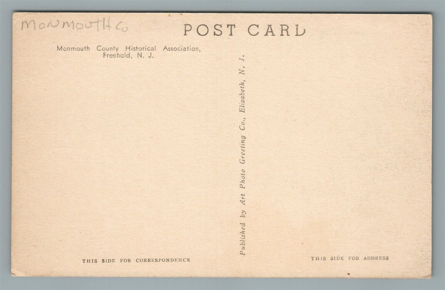 MIDDLETOWN NJ MARLPIT HALL VINTAGE POSTCARD