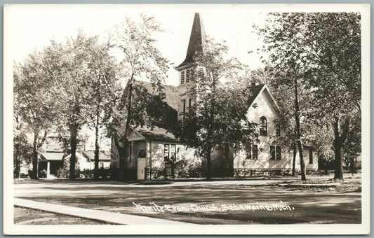 SEBEWAINE MI TRINITY CHURCH VINTAGE REAL PHOTO POSTCARD RPPC