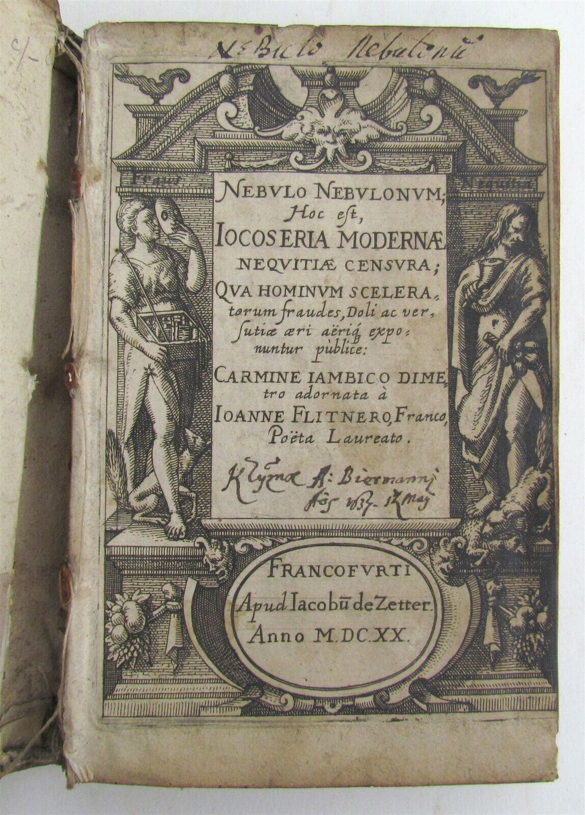 1620 NEBULO NEBULONUM by Johann FLITTNER ANTIQUE ILLUSTRATED vellum bound RARE