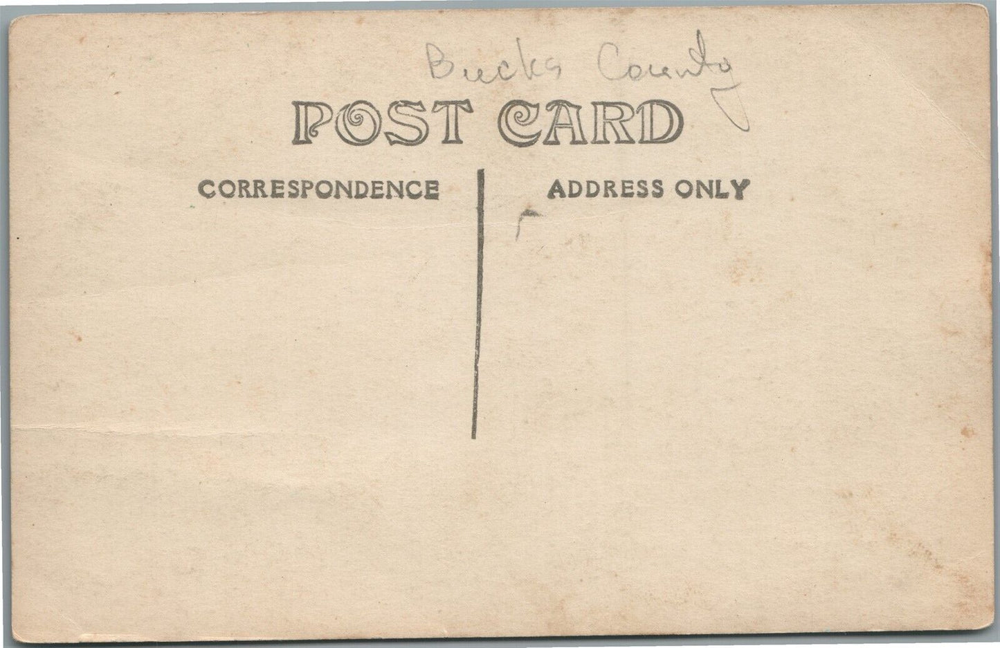 BUCKS COUNTY PA WINTER SCENE ANTIQUE REAL PHOTO POSTCARD RPPC