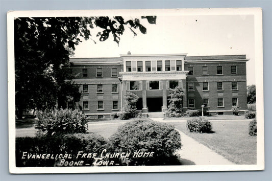 BOONE IA EVANGELICAL FREE CHURCH HOME VINTAGE REAL PHOTO POSTCARD RPPC