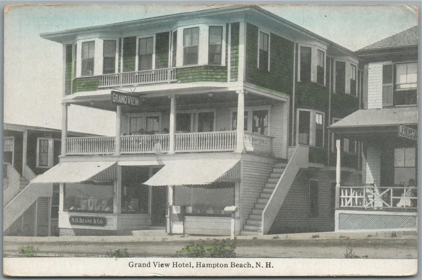 HAMPTON BEACH NH GRAND VIEW HOTEL ANTIQUE POSTCARD