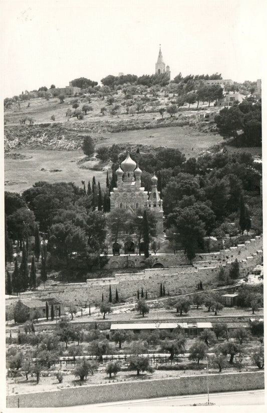 JERUSALEM ISRAEL RUSSIAN ORTHODOX CHURCH VINTAGE REAL PHOTO POSTCARD RPPC