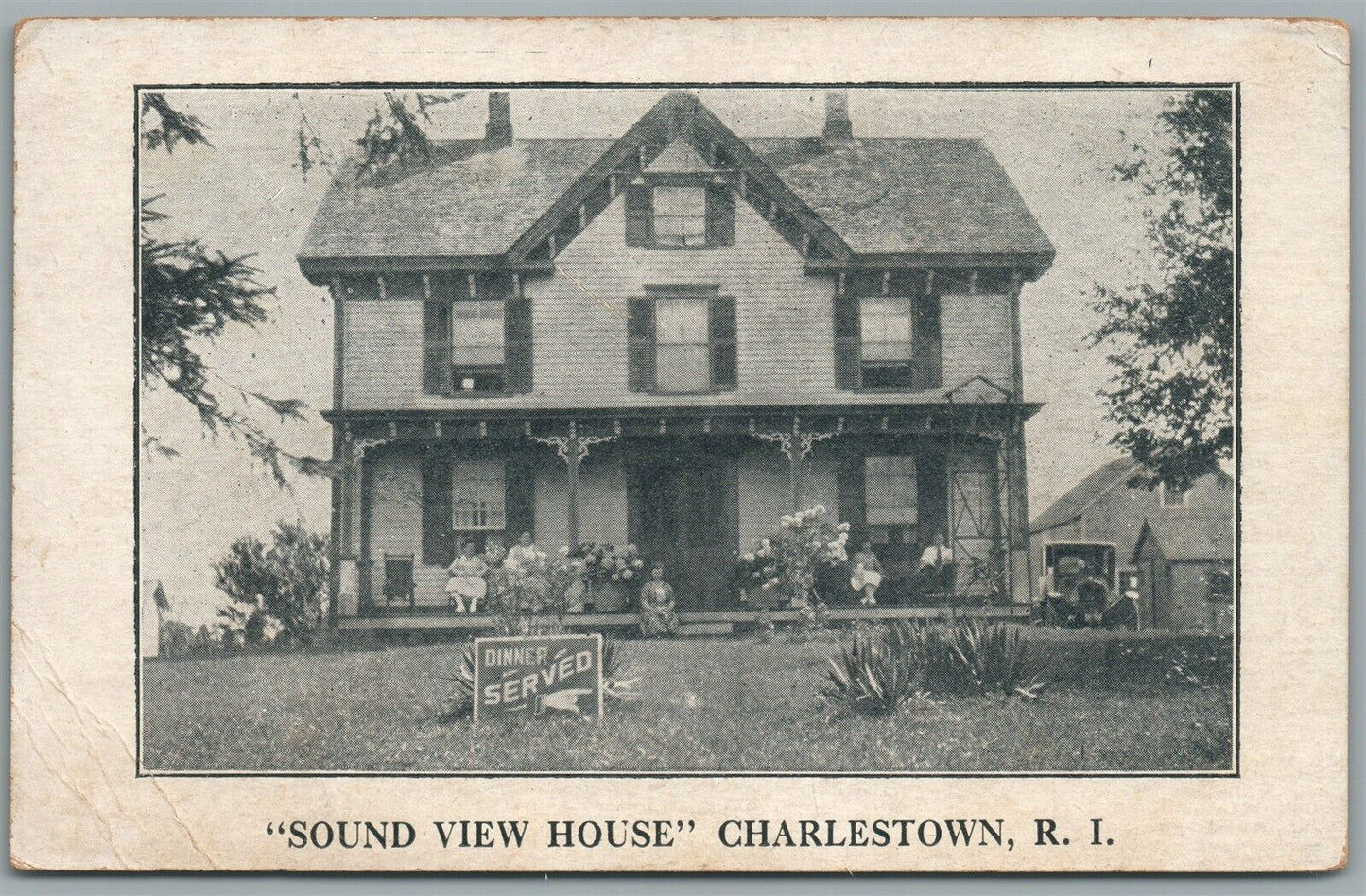 CHARLESTOWN RI SOUND VIEW HOUSE ANTIQUE POSTCARD