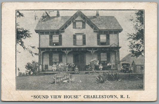 CHARLESTOWN RI SOUND VIEW HOUSE ANTIQUE POSTCARD