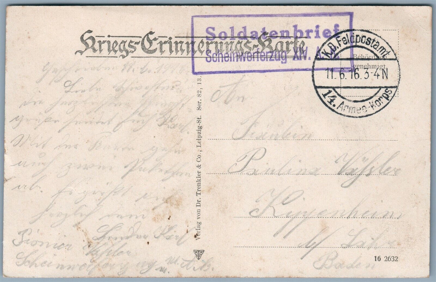 LENS GERMANY HAUPTSTRASSE SOLDATENBRIEF FELDPOST ANTIQUE POSTCARD