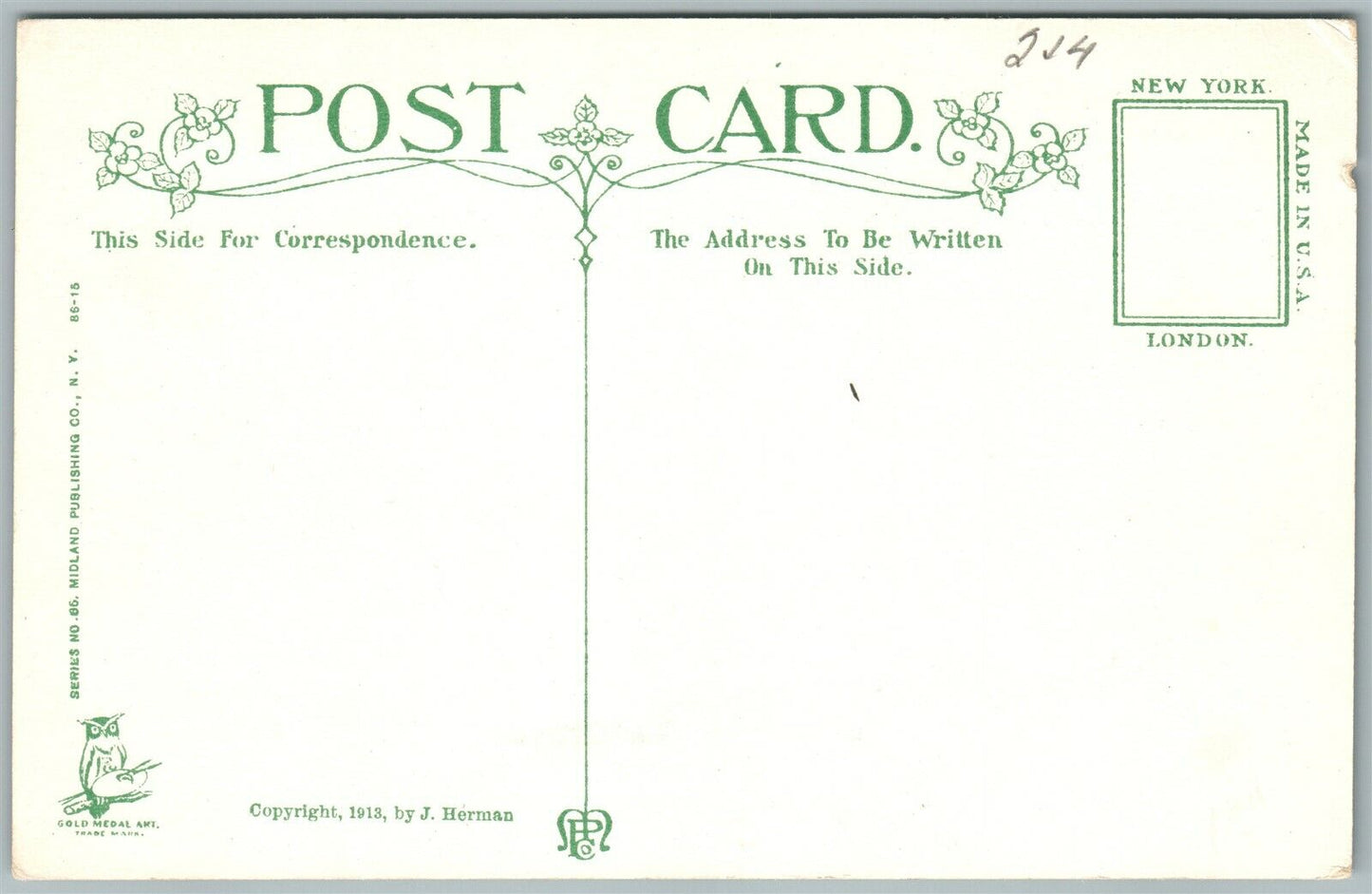 EXAGGERATED FISHING ANTIQUE POSTCARD THE FIRST FISH I CAUGHT