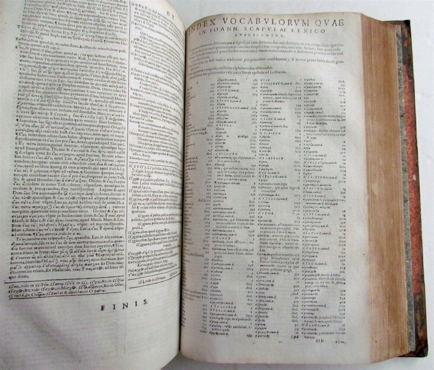 1628 GREEK LATIN DICTIONARY antique FOLIO Lexicon Graecolatinum Novum by Scapula