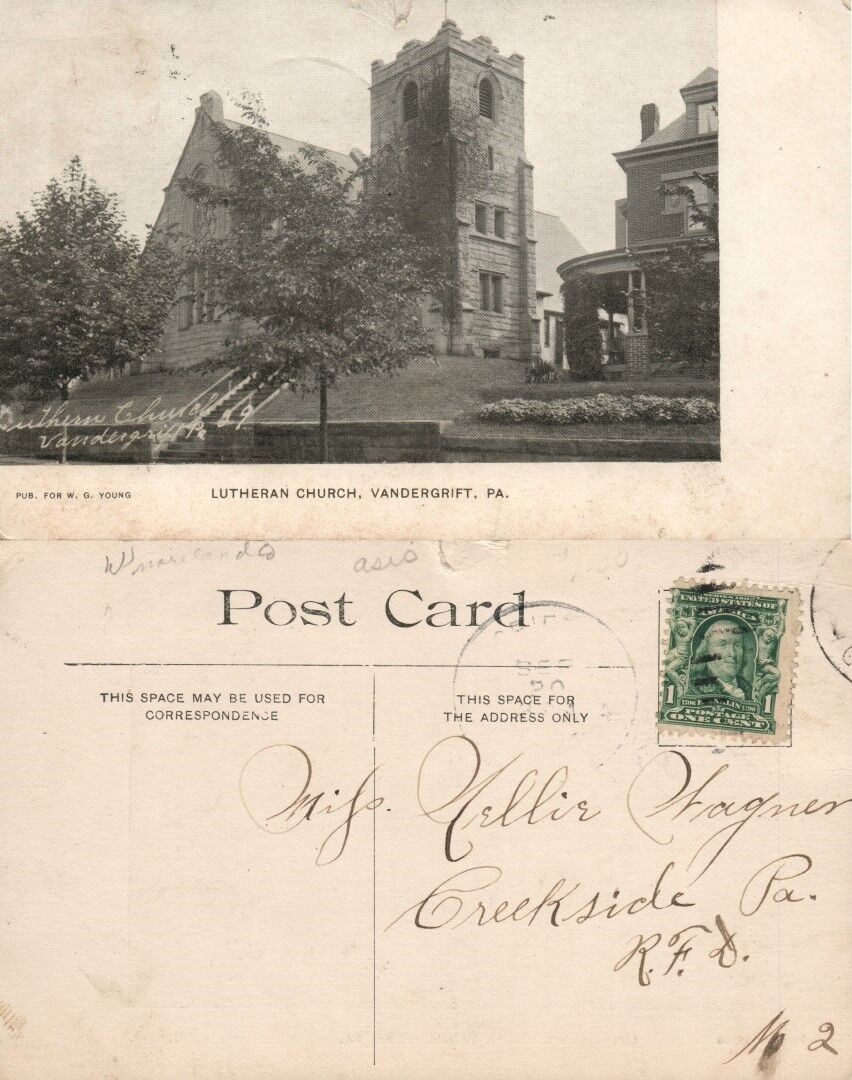 VANDERGRIFT PA LUTHERAN CHURCH ANTIQUE POSTCARD