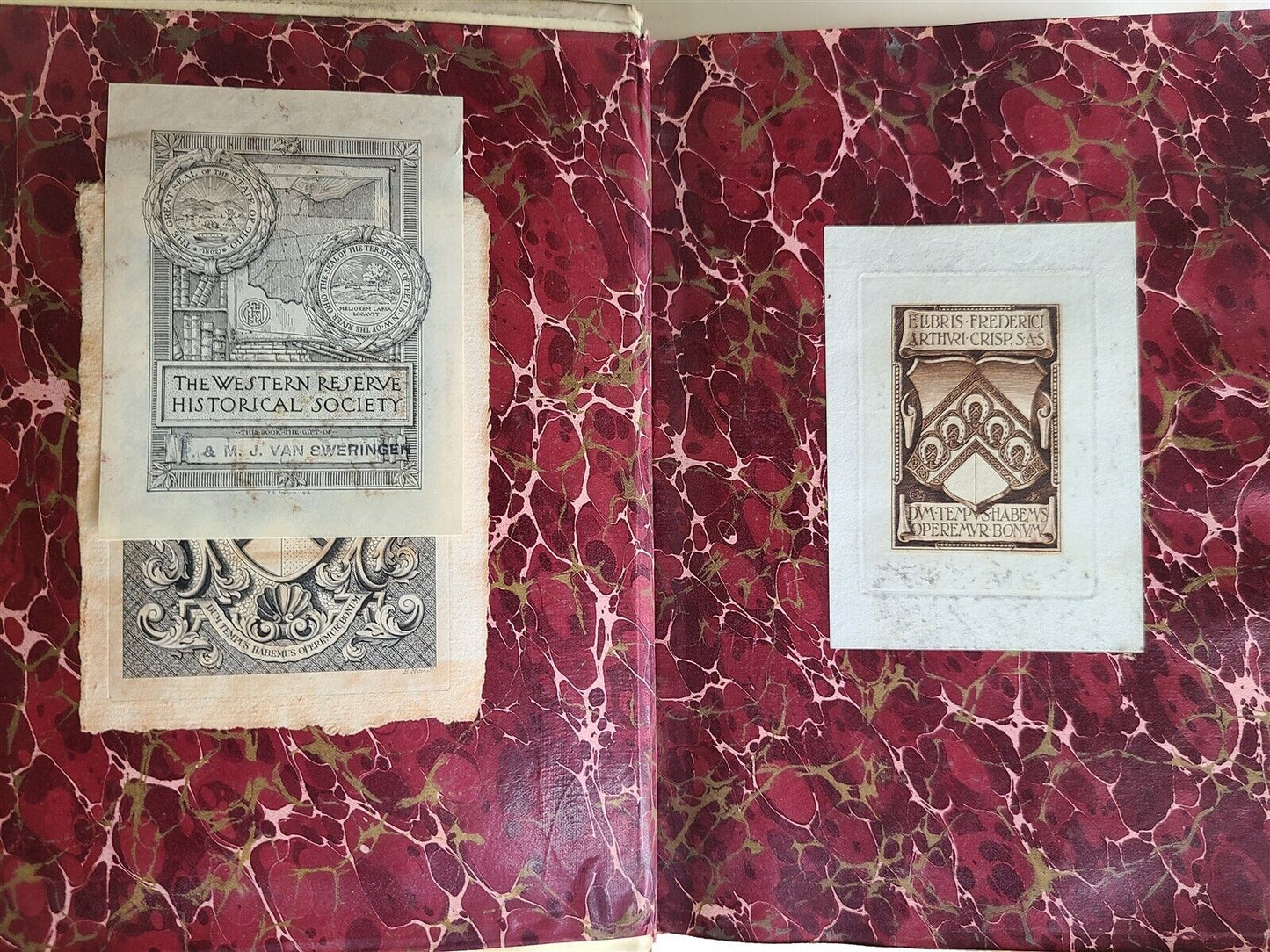 1877 GENEALOGICAL MEMOIRS of THOMAS CRANMER & THOMAS WOOD antique VELLUM BOUND