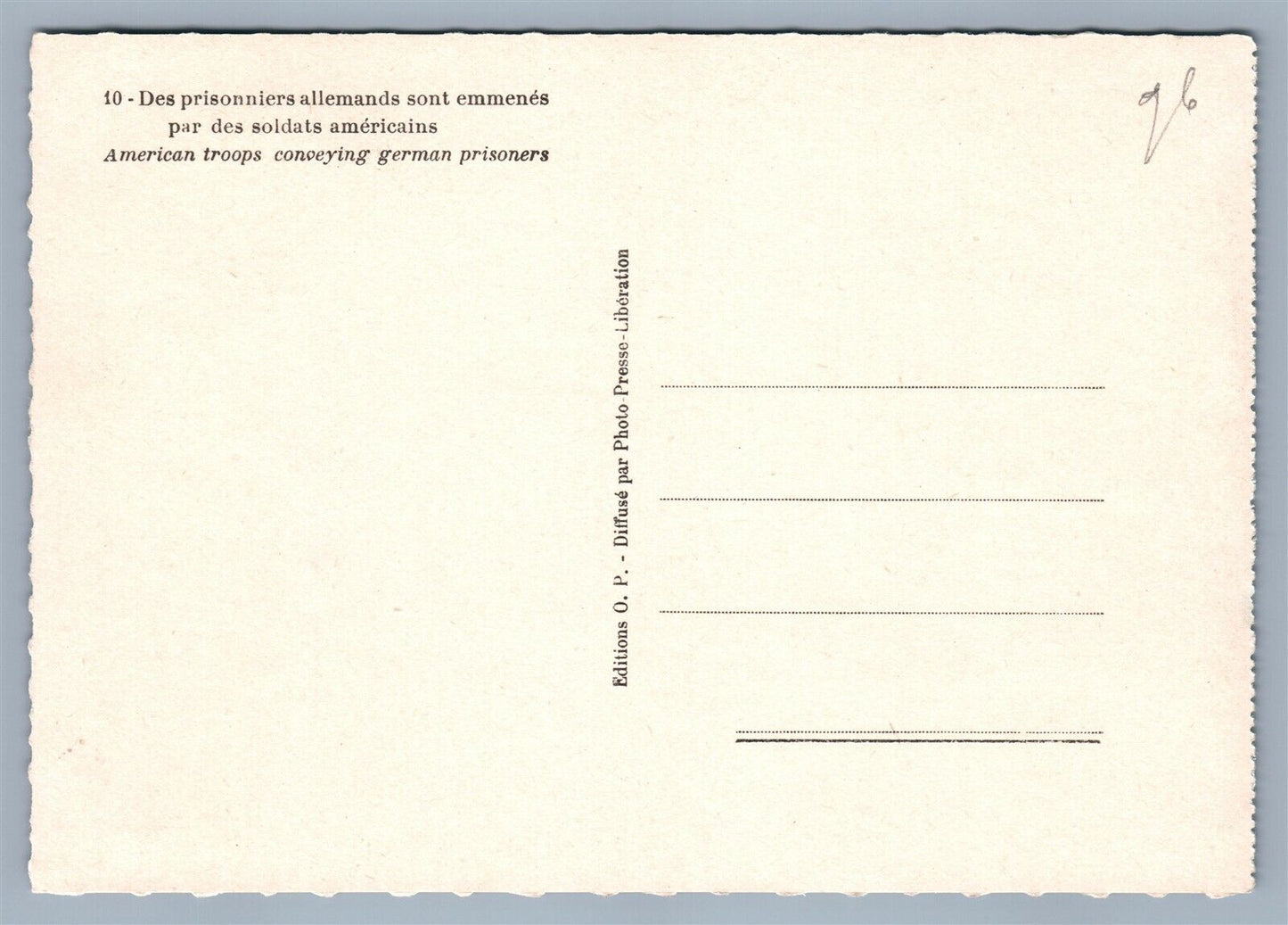 AMERICAN TROOPS CONVEYING GERMAN PRISONERS WW2 VINTAGE REAL PHOTO POSTCARD RPPC