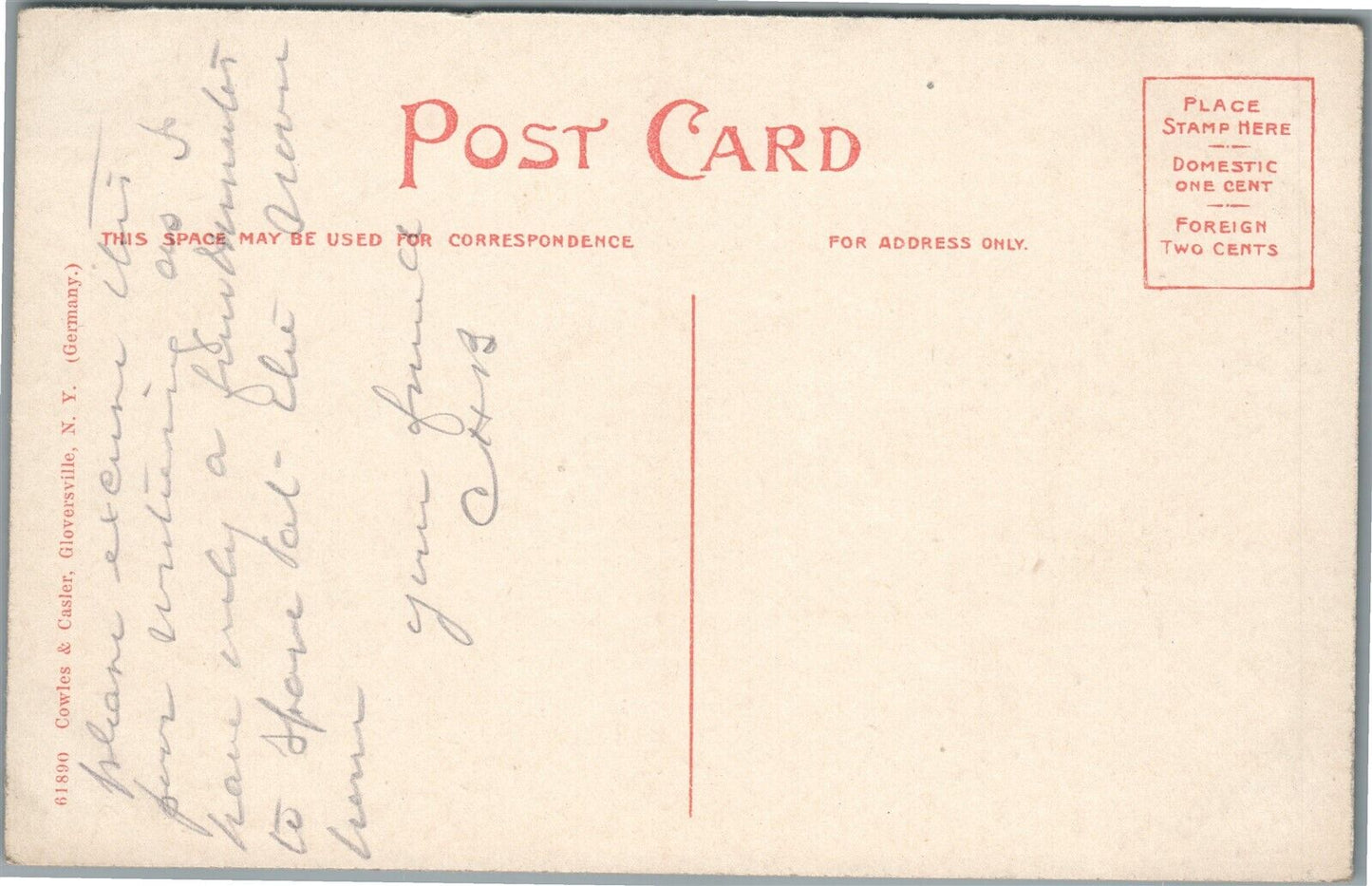 GLOVERSVILLE NY BUSINESS BLOCK in MAIN STREET ANTIQUE POSTCARD