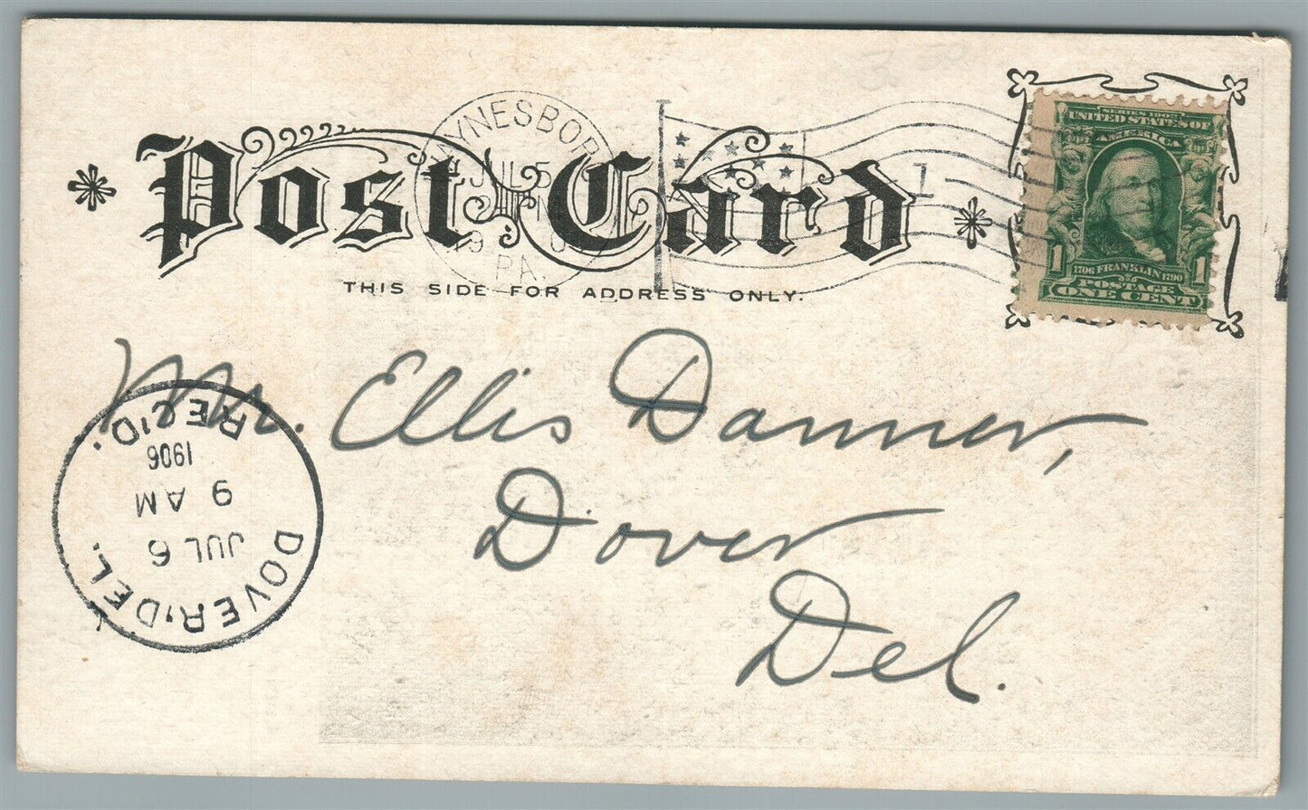 WAYNESBORO PA CENTRE SQUARE ANTIQUE POSTCARD