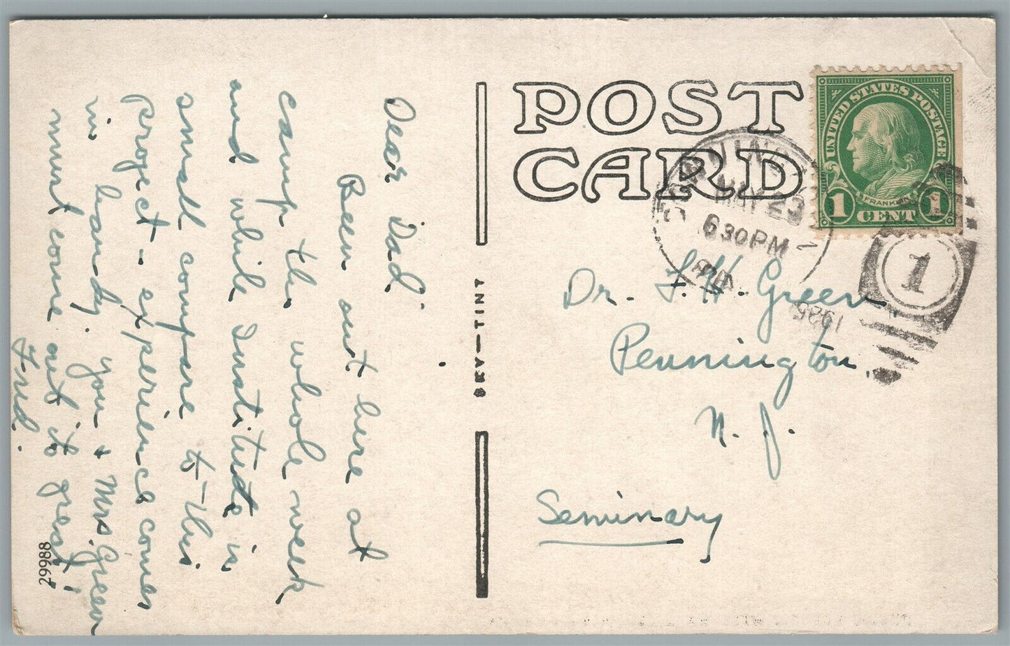 DOWNINGTOWN PA PUBLIC SCHOOL ANTIQUE POSTCARD