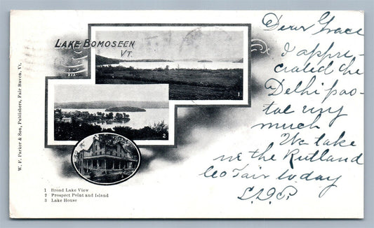 LAKE BOMOSEEN VT UNDIVIDED ANTIQUE POSTCARD