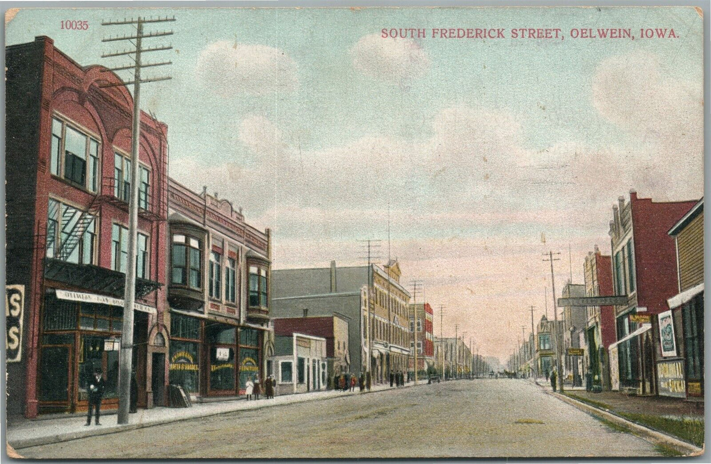 OELWEIN IA SOUTH FREDERICK STREET ANTIQUE POSTCARD
