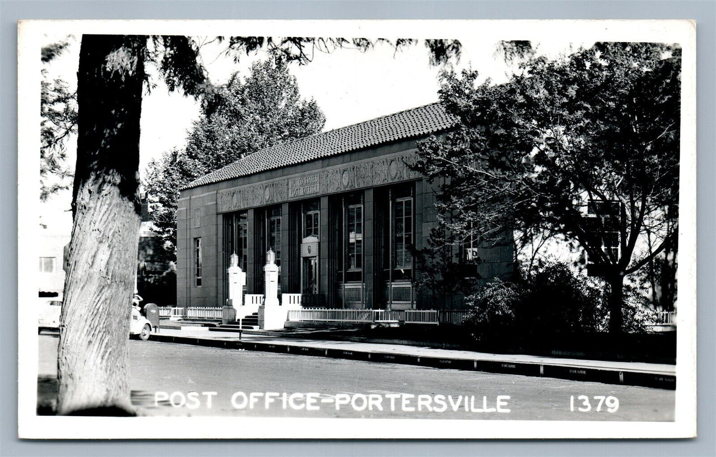 PORTERVILLE CA POST OFFICE VINTAGE REAL PHOTO POSTCARD RPPC