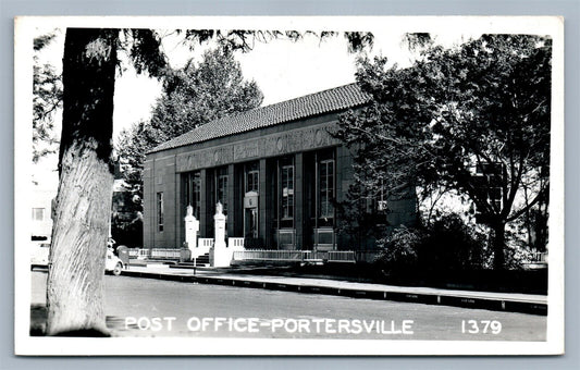 PORTERVILLE CA POST OFFICE VINTAGE REAL PHOTO POSTCARD RPPC