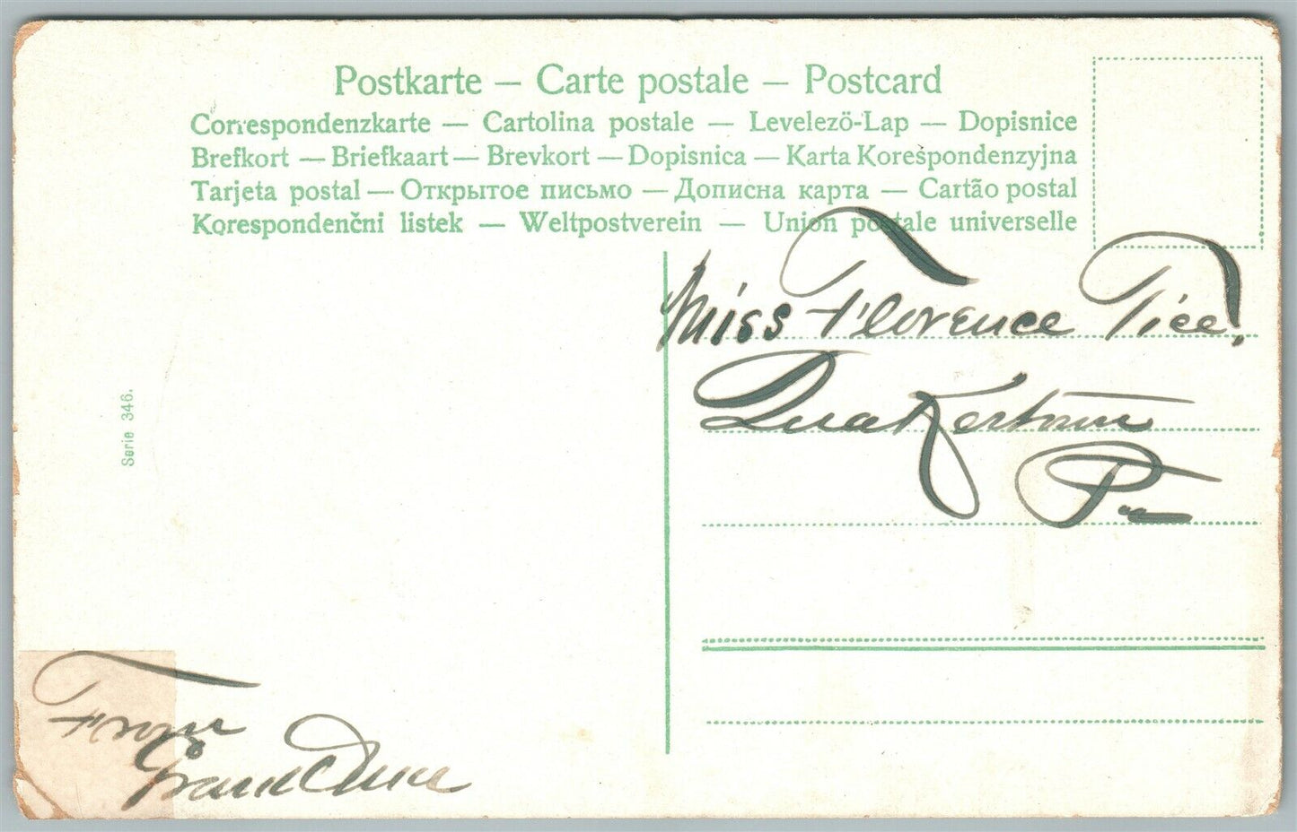 MULTIPLE BABIES w/ FLOWERS DELIVERY ANTIQUE POSTCARD