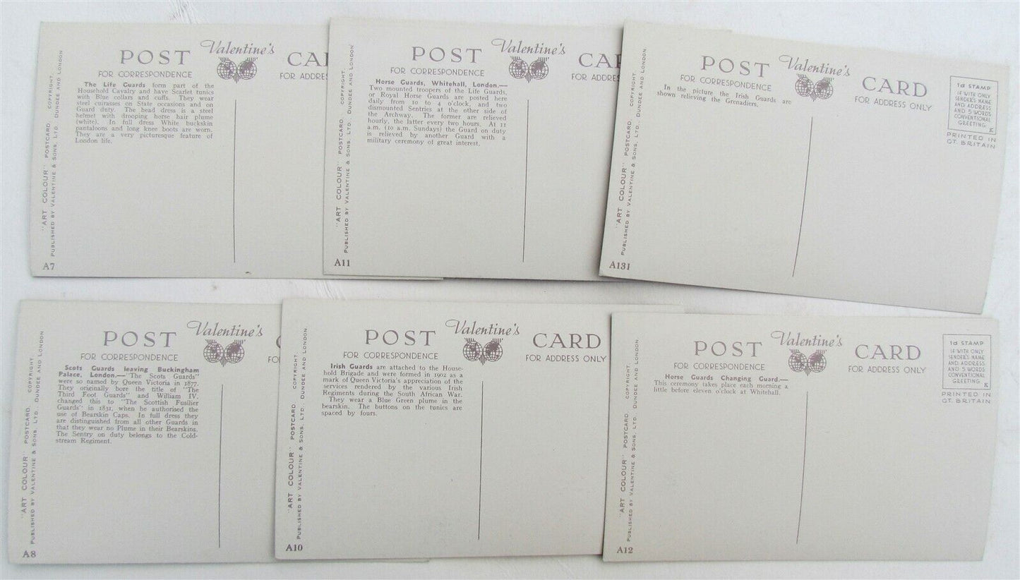 LOT of 6 BRITISH MILITARY UNIFORMS ANTIQUE POSTCARDS IRISH SCOTS